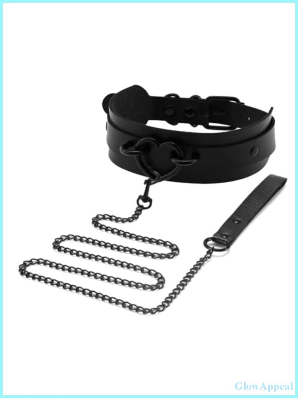 Faux Leather Heart Choker Necklace and Body Chain Set Gothic Punk Cosplay